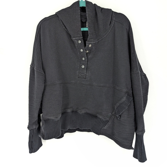 Free People Movement Solid Honey Dove Pullover Sweatshirt in Black Medium - Picture 4 of 7